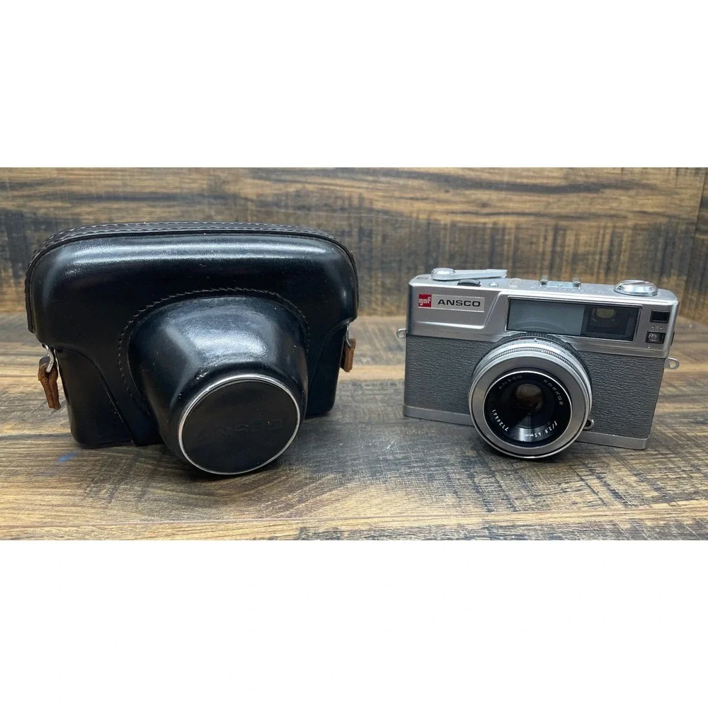 GAF Ansco Automatic CdS Rangefinder Camera Ansco Rokkor 45mm f2.8 w Case